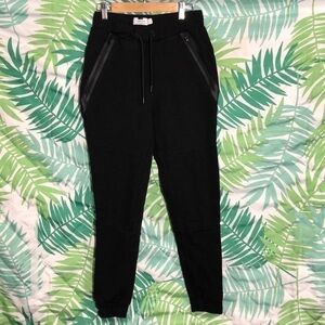 Topman joggers - side zipper pockets - elastic waistband - color black - size XS